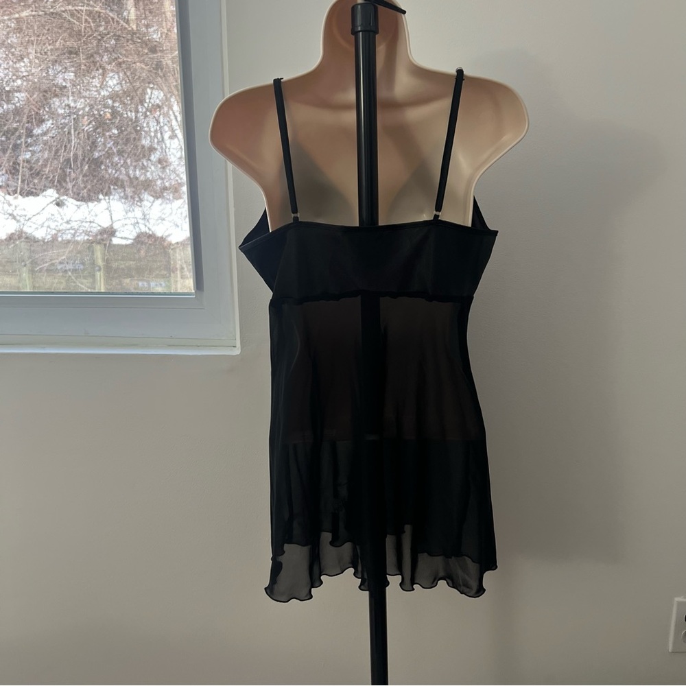 California Dynasty Satin Top Sheer Embroidered Mesh Size‎ M - Picture 5 of 8
